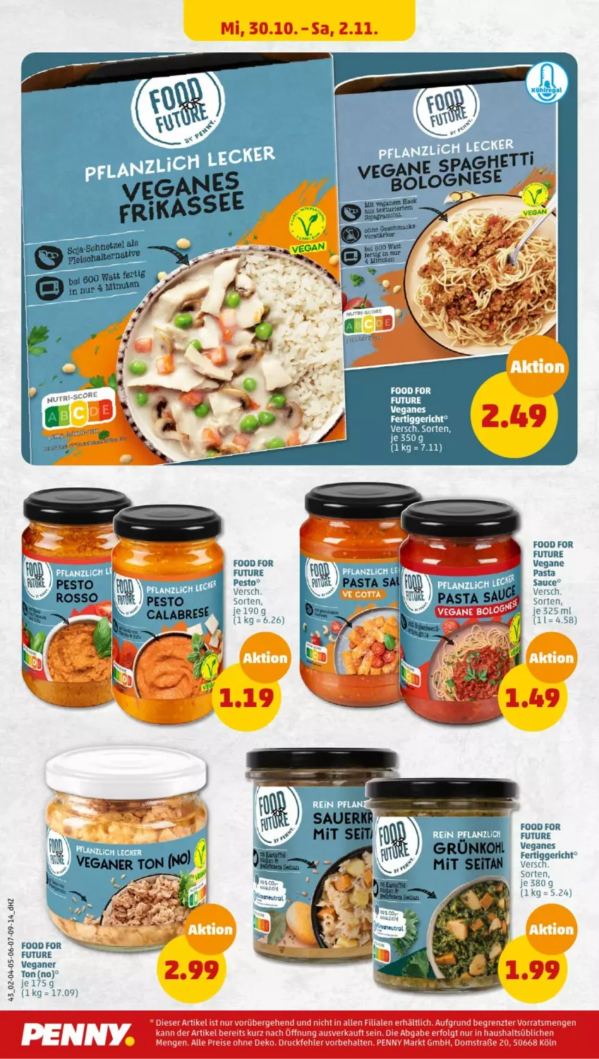 Aktueller Prospekt Penny - Prospekte - von 28.10 bis 02.11.2024 - strona 34 - produkty: auer, eis, fleisch, LG, mac, pasta, pesto, reis, sauce, Schal, spaghetti, Ti, ZTE