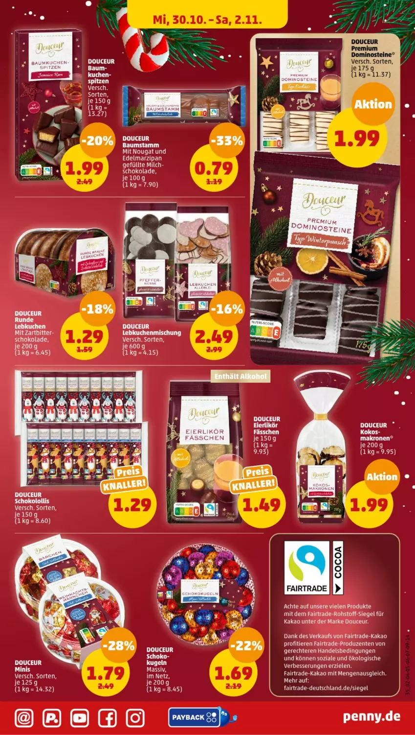 Aktueller Prospekt Penny - Prospekte - von 28.10 bis 02.11.2024 - strona 37 - produkty: Bau, Dominosteine, ente, kakao, kokos, krone, kuchen, Lebkuchen, LG, schoko, schokolade, Ti, Tiere