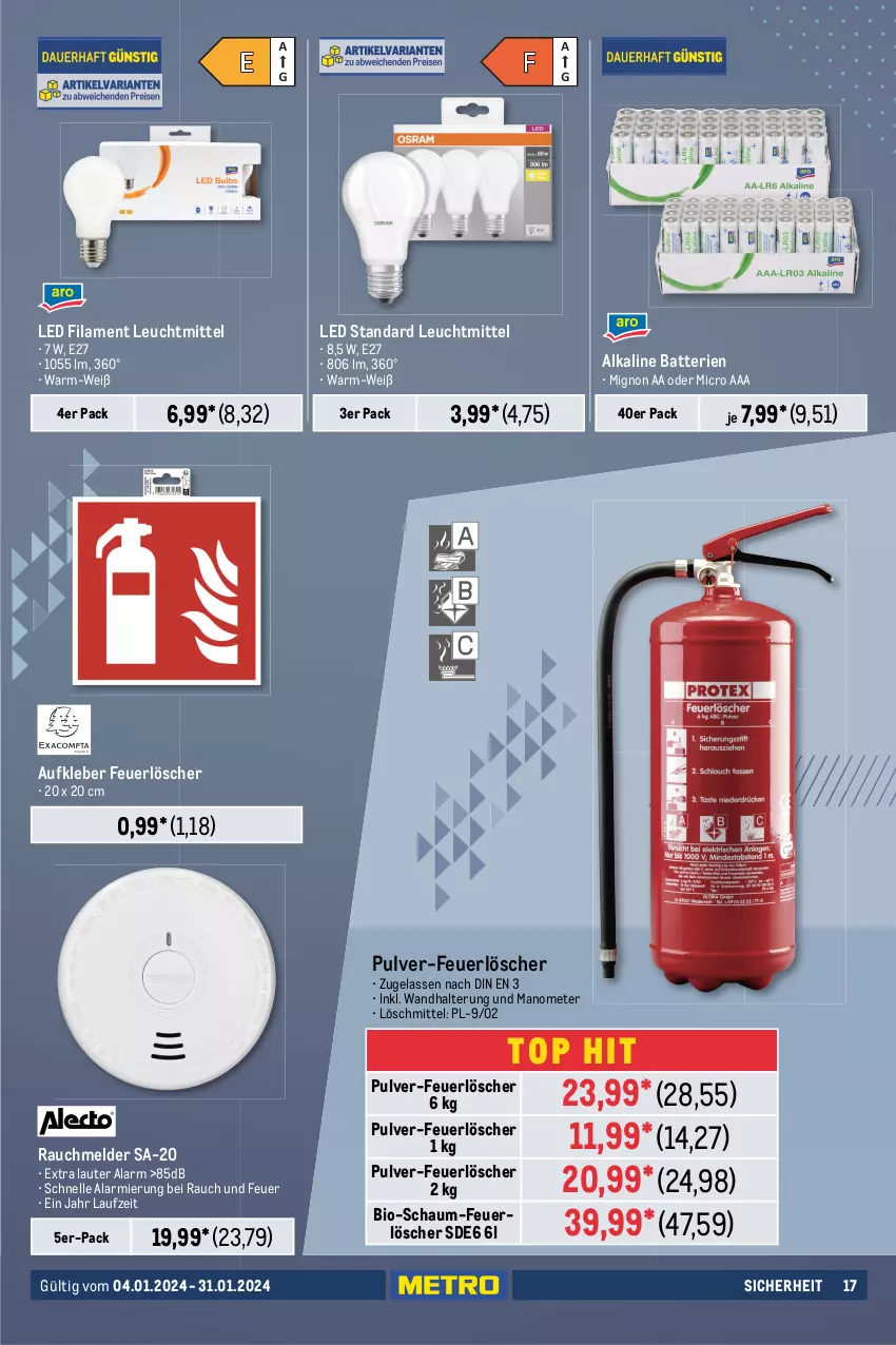 Aktueller Prospekt Metro - Office Spezial - von 04.01 bis 31.01.2024 - strona 17 - produkty: Aufkleber, batterie, batterien, bio, din a4, Elektro, elle, ente, kleber, leuchtmittel, möbel, Mode, Rauch, Ti, wandhalterung