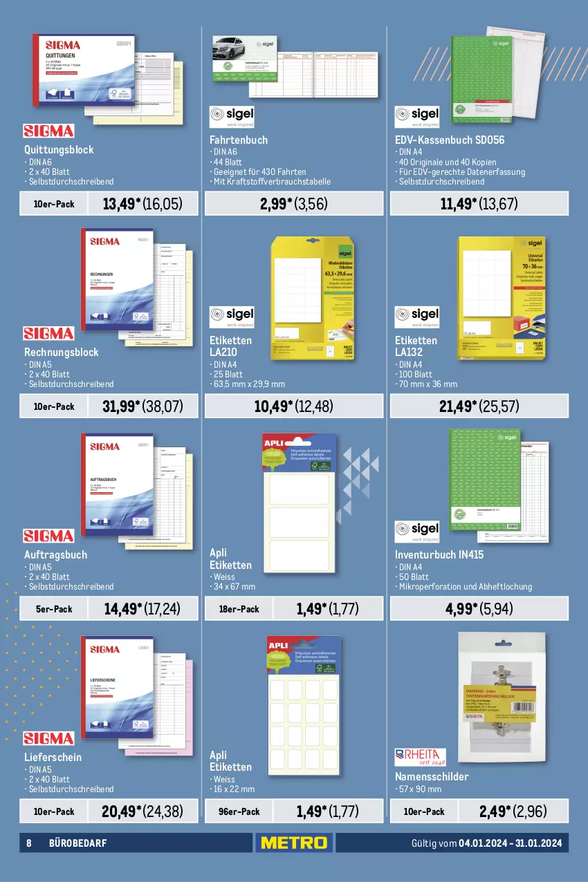 Aktueller Prospekt Metro - Office Spezial - von 04.01 bis 31.01.2024 - strona 8 - produkty: Brei, buch, din a4, eis, elle, gin, Kette, kraft, Kugel, kugelschreiber, nerf, Rauch, Roller, shake, textmarker, Ti