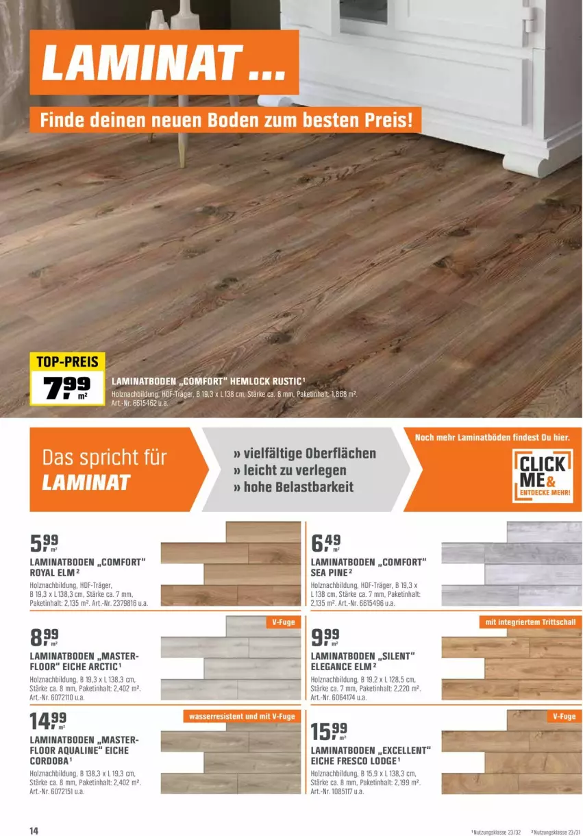 Aktueller Prospekt Obi - Prospekte - von 04.01 bis 15.01.2022 - strona 14 - produkty: aqua, eis, elle, Holz, laminat, laminatboden, reis, Ti, top-preis