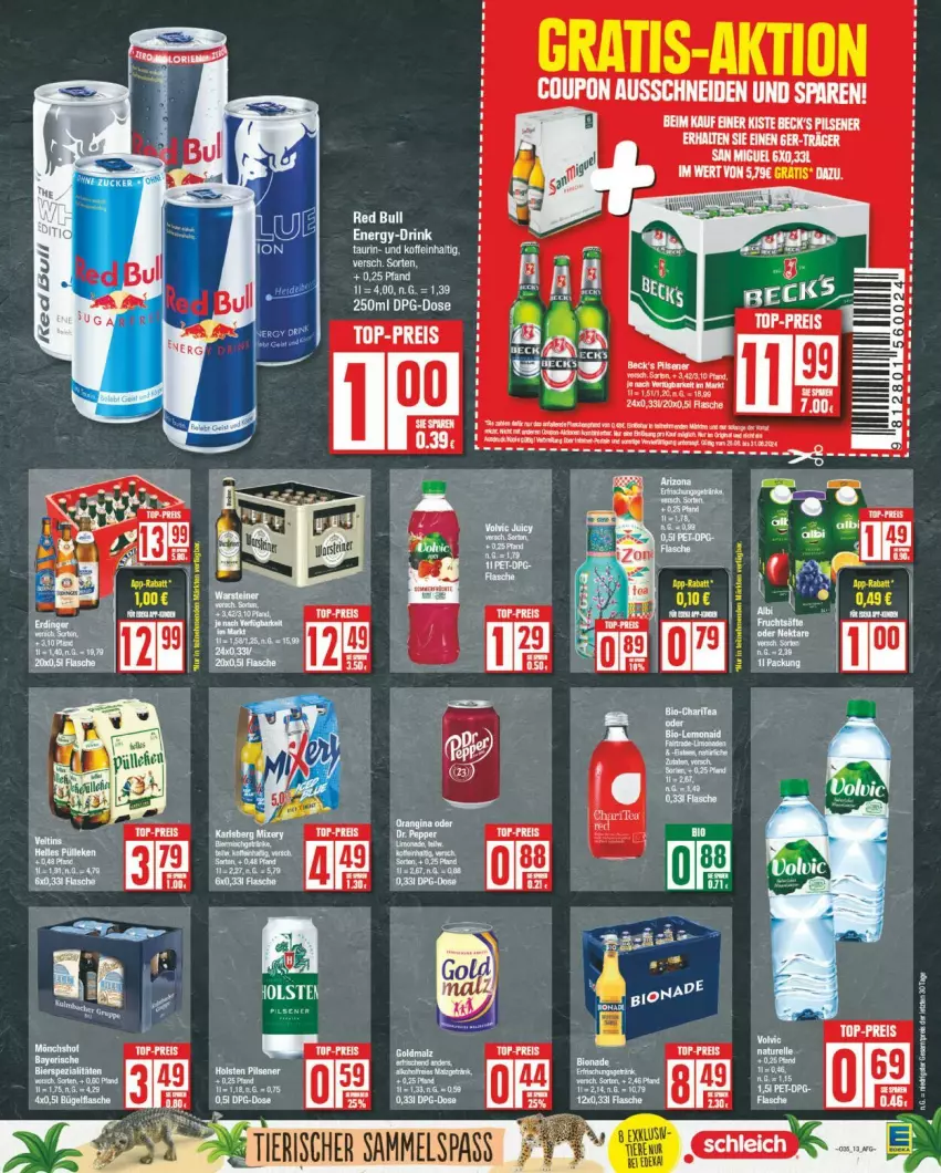 Aktueller Prospekt Edeka - Prospekte - von 26.08 bis 31.08.2024 - strona 13 - produkty: bio, coupon, eis, elle, natur, red bull, reis, rel, tee, top-preis