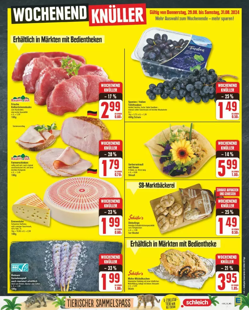 Aktueller Prospekt Edeka - Prospekte - von 26.08 bis 31.08.2024 - strona 15 - produkty: Astra, auer, garnelen, Gerber, rosen, Rückensteak, rückensteaks, steak, steaks, tafeltrauben, trauben