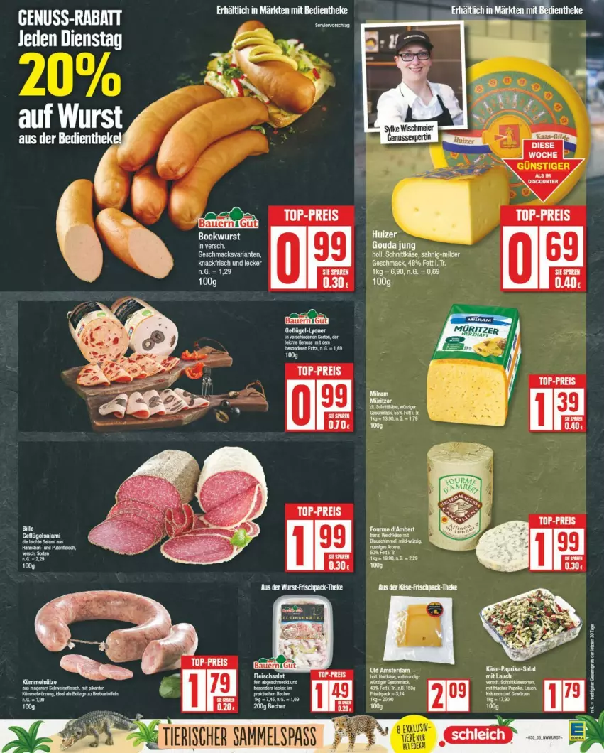 Aktueller Prospekt Edeka - Prospekte - von 26.08 bis 31.08.2024 - strona 5 - produkty: Amber, bockwurst, eis, elle, fleisch, fleischsalat, gouda, gouda jung, mac, reis, Ria, salat, tee, Ti, tisch, top-preis, wurst