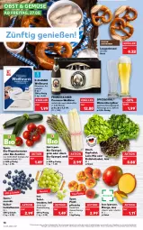 Gazetka promocyjna Kaufland - Gazetka - ważna od 01.06 do 01.06.2022 - strona 14 - produkty: alkohol, angebot, backwaren, beere, beeren, bier, bio, bio-zucchini, brezel, Eichblattsalat, franziskaner, frische backwaren, Gläser, heidelbeere, heidelbeeren, kopfsalat, Laugenbrezel, mango, natur, obst, pfirsich, pfirsiche, rispentomaten, salat, salz, Schal, Schale, spargel, spülmaschinen, Ti, tomate, tomaten, trauben, trolli, Weißwurst, wurst, ZTE, zucchini