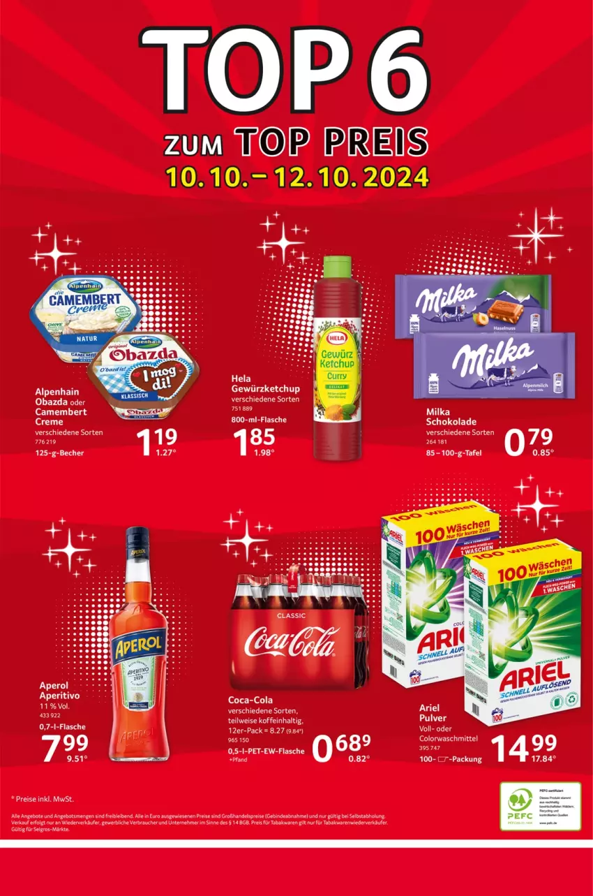 Aktueller Prospekt Selgros - Food - von 10.10 bis 16.10.2024 - strona 24 - produkty: Alpenhain, angebot, angebote, camembert, coca-cola, cola, colorwaschmittel, creme, eis, flasche, gewürz, gewürzketchup, Hela, ketchup, LG, Rauch, reis, schoko, schokolade, Ti, waschmittel