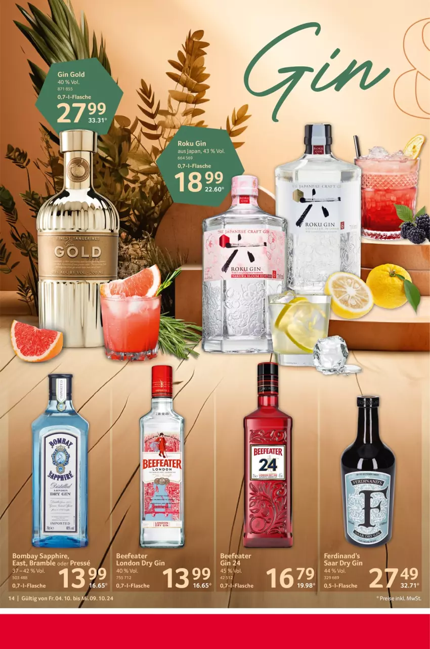 Aktueller Prospekt Selgros - Food - von 04.10 bis 09.10.2024 - strona 14 - produkty: beef, Beefeater, bombay sapphire, dry gin, eis, flasche, gin, london dry, london dry gin, reis, sapphire, Ti