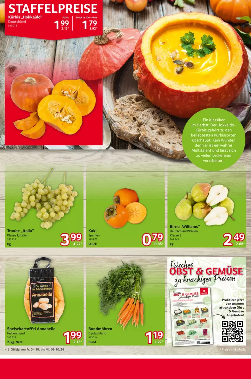 Aktueller Prospekt Selgros - Food - von 04.10 bis 09.10.2024 - strona 4 - produkty: angebot, angebote, Bundmöhren, eis, elle, K2, Kaki, kartoffel, Kürbis, möhren, obst, reis, Ti, Tiere