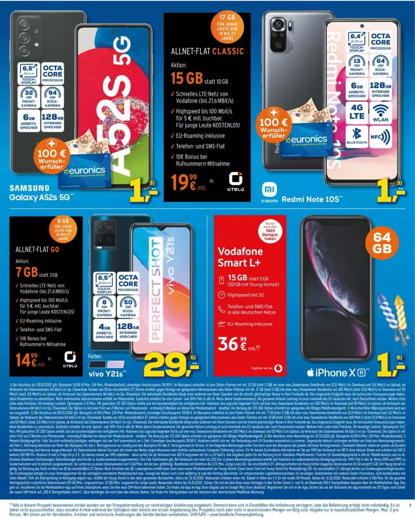 Aktueller Prospekt Euronics - Prospekte - von 29.12.2022 bis 05.01.2023 - strona 9 - produkty: aeg, eier, eis, ente, iphone, rel, Samsung, tee, telefon, Ti, tisch, vodafone