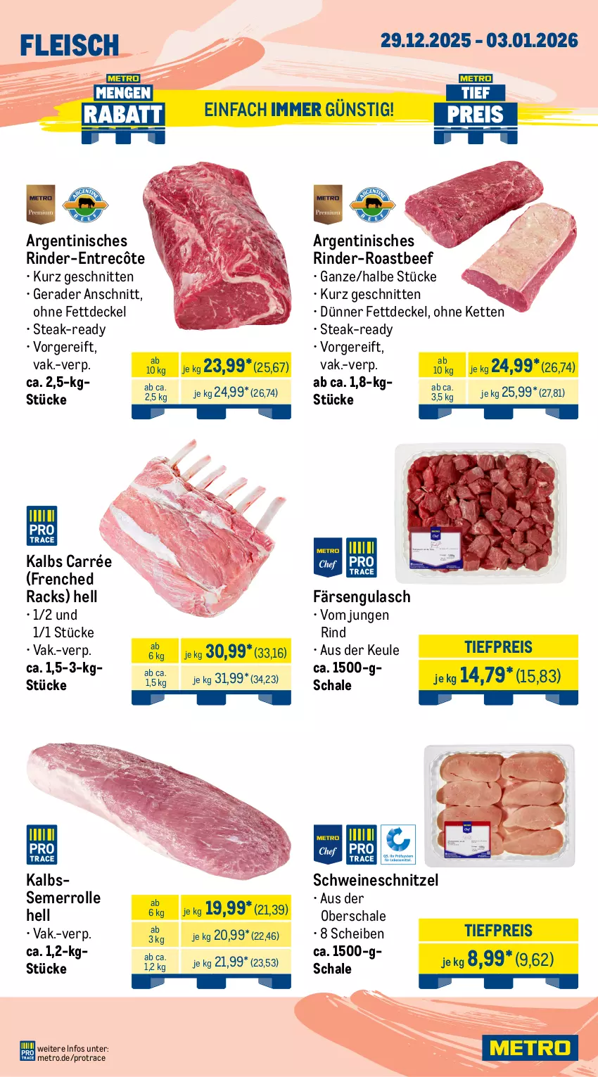 Aktueller Prospekt Metro - Wochen-Angebote - von 29.12.2025 bis 03.01.2026 - strona 2 - produkty: beef, decke, Deckel, eis, entrecôte, fleisch, gulasch, Kette, Metro, reis, rind, rinder, roastbeef, Schal, Schale, schnitten, schnitzel, schwein, schweine, schweineschnitzel, steak, Ti, tiefpreis, wein, weine