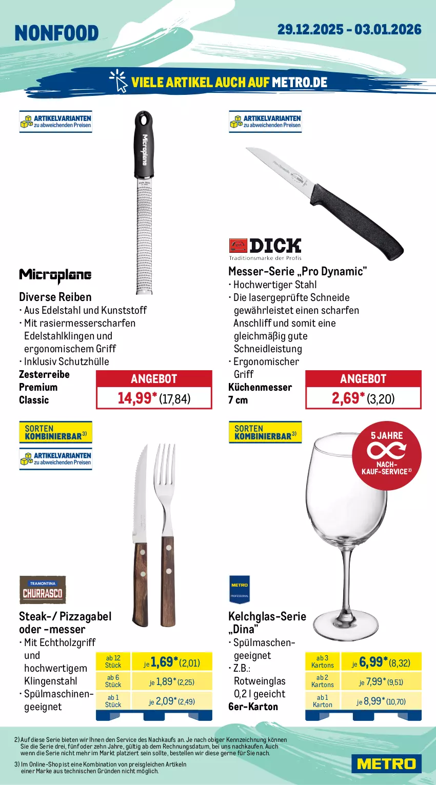 Aktueller Prospekt Metro - Wochen-Angebote - von 29.12.2025 bis 03.01.2026 - strona 21 - produkty: angebot, edelstahl, eis, elle, gabel, Holz, küche, Küchen, messer, Metro, pizza, reis, rotwein, schutzhülle, spülmaschinen, steak, Ti, wein, Zesterreibe