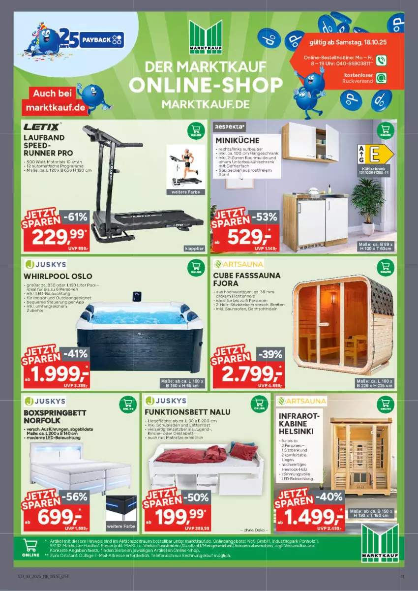 Aktueller Prospekt Marktkauf - Prospekt - von 19.10 bis 25.10.2025 - strona 31 - produkty: auto, Bank, beleuchtung, bett, boxspringbett, Brei, eier, Holz, küche, kühlschrank, led-beleuchtung, Mode, Ofen, pool, respekta, ring, Schrank, sitzbank, spee, tee, Ti, tisch, Whirlpool