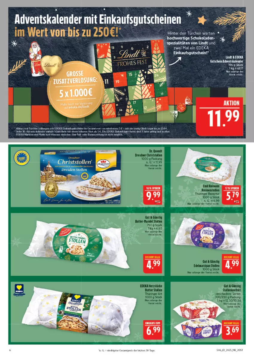 Aktueller Prospekt Marktkauf - Prospekt - von 19.10 bis 25.10.2025 - strona 6 - produkty: Adventskalender, deka, eis, gutschein, gutscheine, lindt, reis, schoko, schokolade, schokoladen, Spezi, Ti, ZTE