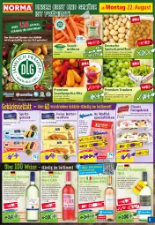 Gazetka promocyjna Norma - Norma - Gazetka - ważna od 29.08 do 29.08.2022 - strona 5 - produkty: Bau, beere, beeren, beutel, Birnen, brombeere, brombeeren, burgunder, bürste, butter, caramel, chia, cuvée, dornfelder, eimer, eis, erde, flasche, frucht, früchte, gin, kartoffel, kartoffeln, kirsch, kirsche, kirschen, krone, LG, mac, milch, Mode, möhren, obst, Obst und Gemüse, orange, paprika, paprika mix, pflaume, pflaumen, qualitätswein, reis, Ria, riesling, Rivaner, sac, snack, speisekartoffeln, Spezi, Ti, tiefpreis, tisch, trauben, und gemüse, vollmilch, waffeln, wein, weine, Weißwein, weißwein-, zitrone