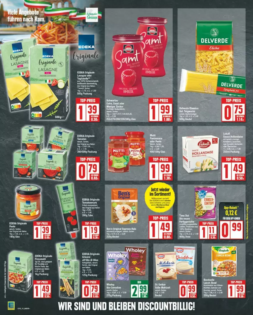 Aktueller Prospekt Edeka - Prospekte - von 15.04 bis 20.04.2024 - strona 10 - produkty: deka, eier, eis, erde, fisch, fische, gin, mehl, pasta, pesto, pizza, Pizzamehl, reis, resa, tee, top-preis