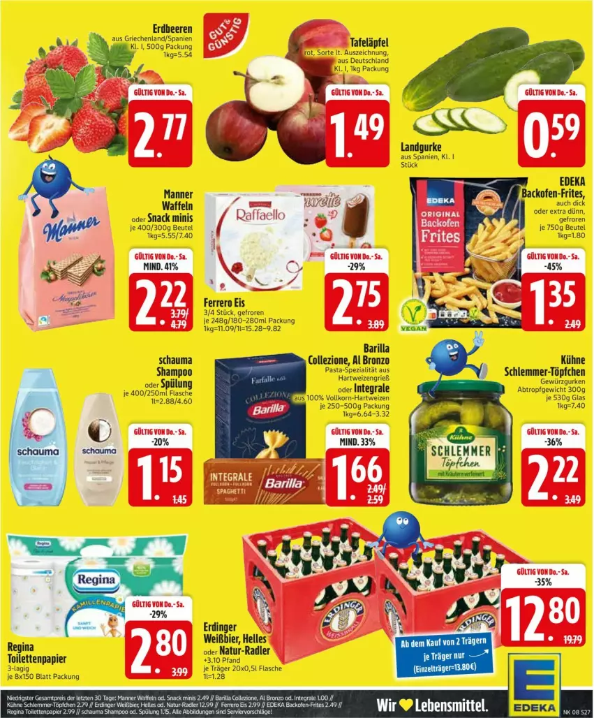 Aktueller Prospekt Edeka - Prospekte - von 17.02 bis 22.02.2025 - strona 27 - produkty: backofen, barilla, beere, beeren, beutel, bier, deka, eis, elle, erdbeere, erdbeeren, erdinger, ferrero, flasche, gewürz, Gewürzgurke, gewürzgurken, gin, gurke, gurken, hartweizen, lebensmittel, Manner, natur, Ofen, papier, pasta, radler, reis, schauma, shampoo, snack, Spezi, spülung, toilettenpapier, Töpfchen, waffeln, Zelt, ZTE