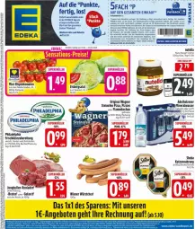 Gazetka promocyjna Edeka - Prospekte - Gazetka - ważna od 22.02 do 22.02.2025 - strona 1 - produkty: angebot, angebote, auto, Becher, beutel, braten, coupon, coupons, creme, deka, eis, eisbergsalat, erde, flammkuchen, flasche, frischkäse, frischkäsezubereitung, gin, glasflasche, gulasch, jungbullen, Käse, katzennahrung, kuchen, lamm, LG, mini-rispentomaten, nuss, nuss-nugat-creme, nutella, Ofen, original wagner, payback, philadelphia, pizza, Rauch, rispentomaten, rouladen, rwe, sac, salat, Schal, Schale, sheba, steinofen, steinofen pizza, Ti, tisch, tomate, tomaten, wagner, wiener, wiener würstchen, würstchen