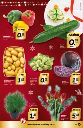 Gazetka promocyjna Netto - Angebote ab Montag - Gazetka - ważna od 24.12 do 24.12.2021 - strona 3 - produkty: eis, , gurke, kartoffel, kartoffeln, paprika, paprika mix, rosen, Rosenkohl, rosmarin, rotkohl, speisekartoffeln, Ti, topf