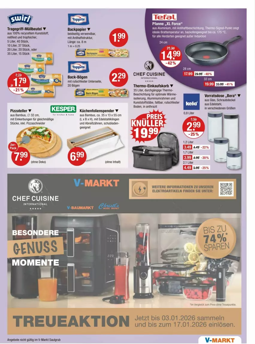 Aktueller Prospekt Vmarkt - Prospekte - von 02.10 bis 08.10.2025 - strona 15 - produkty: angebot, angebote, bambus, beutel, Brei, edelstahl, einkaufskorb, Elektro, elle, herdarten, korb, küche, Küchen, LG, müllbeutel, papier, pfanne, pizza, rwe, schubladen, teller, Ti, tragegriff
