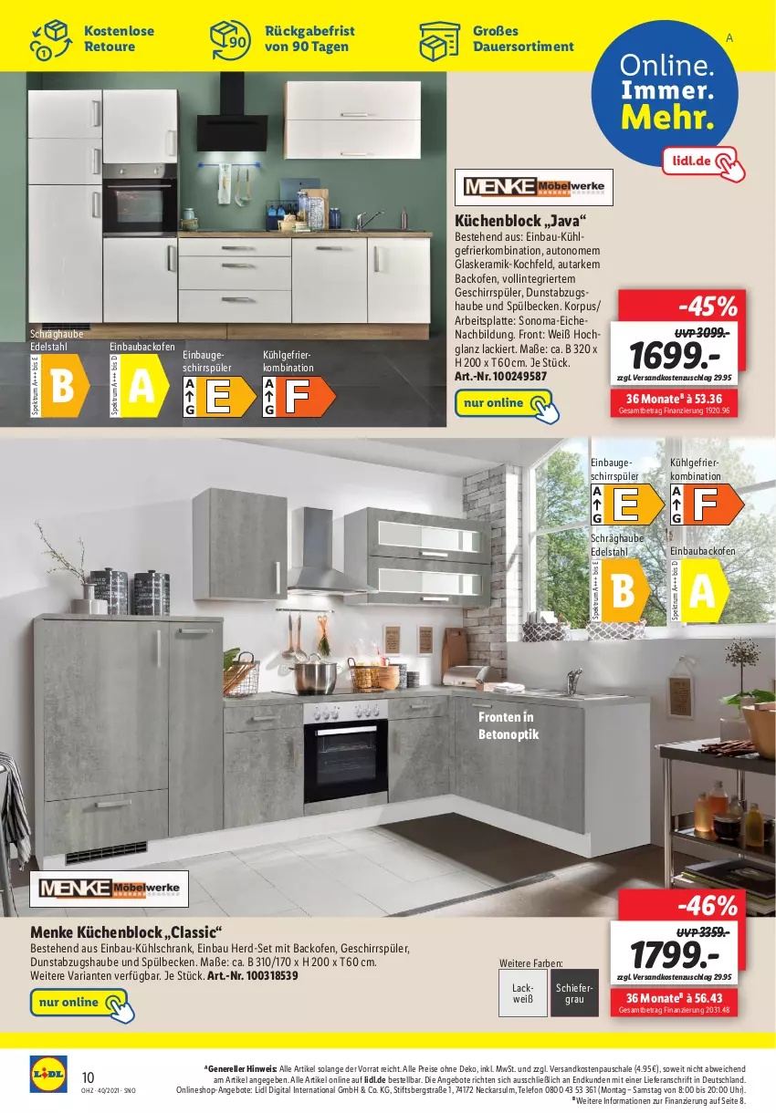 Aktueller Prospekt Lidl - Onlineshop-Highlights der Woche - von 25.09 bis 10.10.2021 - strona 10