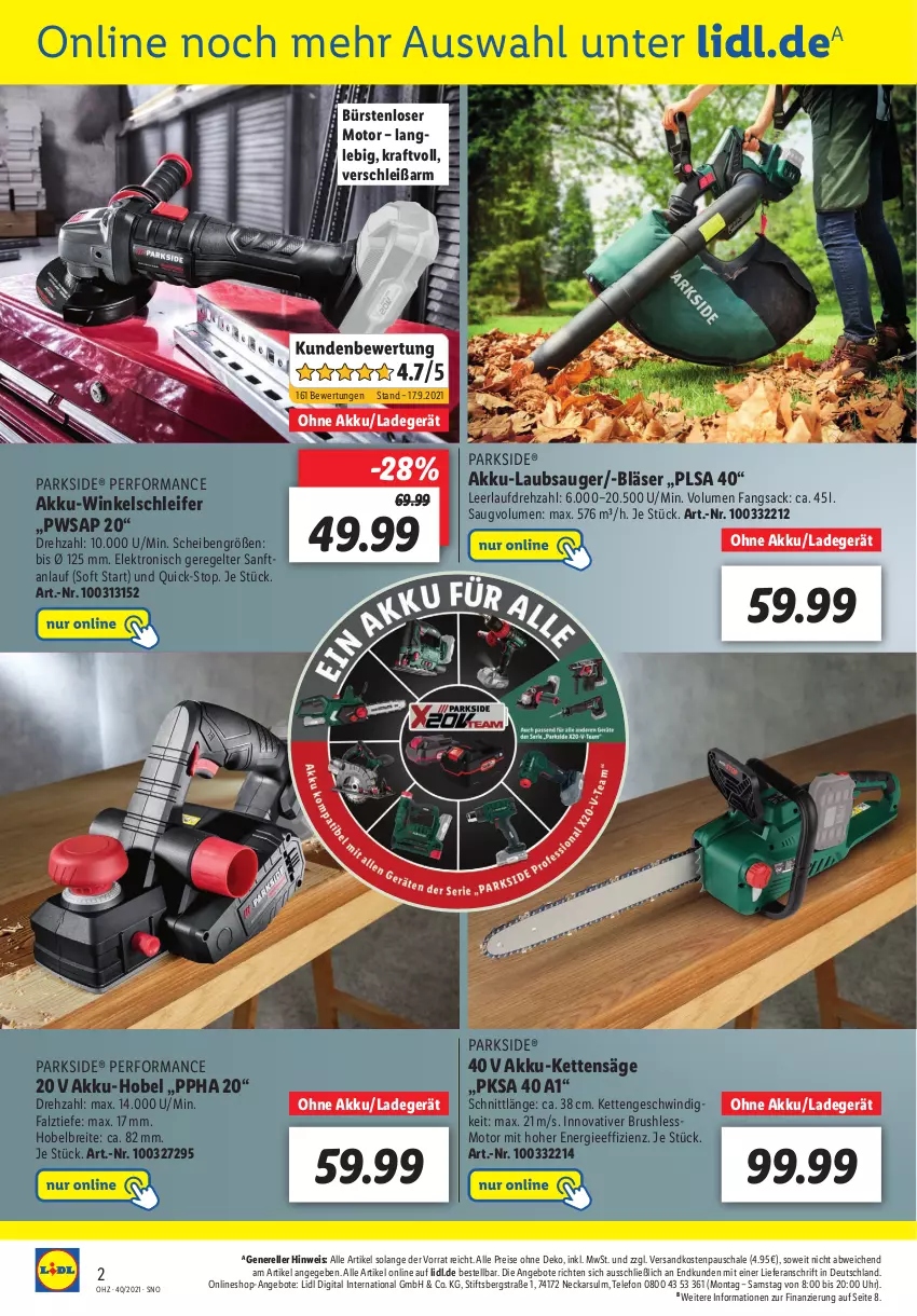 Aktueller Prospekt Lidl - Onlineshop-Highlights der Woche - von 25.09 bis 10.10.2021 - strona 2