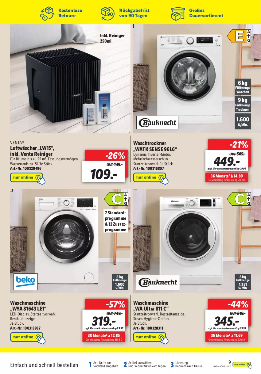 Aktueller Prospekt Lidl - Onlineshop-Highlights der Woche - von 25.09 bis 10.10.2021 - strona 9