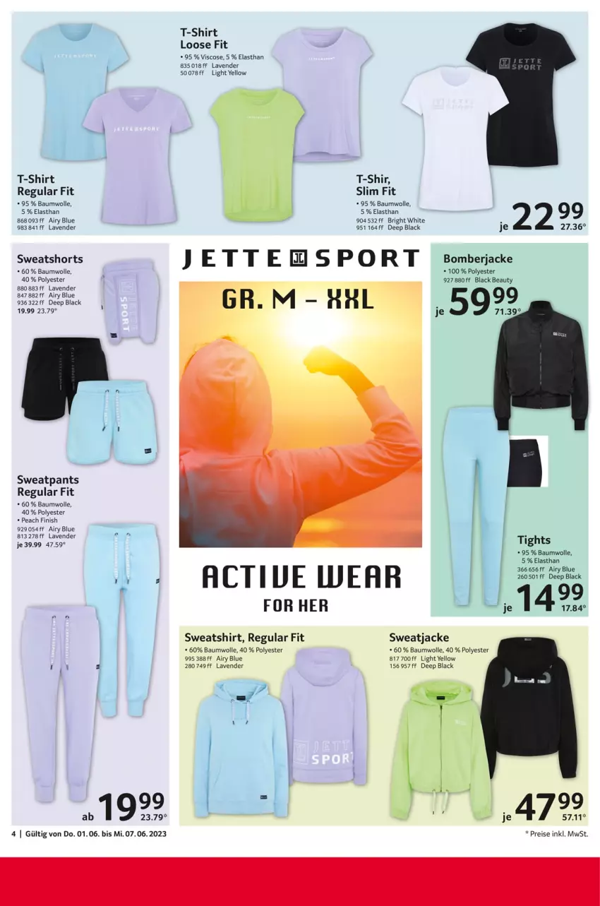 Aktueller Prospekt Selgros - Nonfood - von 01.06 bis 07.06.2023 - strona 4 - produkty: Bau, baumwolle, eis, Finish, Jacke, lack, Loose, Pants, reis, shirt, shorts, sweatjacke, Sweatshirt, sweatshorts, T-Shirt, Ti, wolle