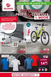 Gazetka promocyjna Selgros - Nonfood - Gazetka - ważna od 07.06 do 07.06.2023 - strona 1 - produkty: akku, ball, Bau, dell, E-Bike, felgen, gabel, garnitur, Kette, latte, LG, lion, Mode, poloshirt, ring, Schal, shimano, shirt, shirts, Ti, tisch