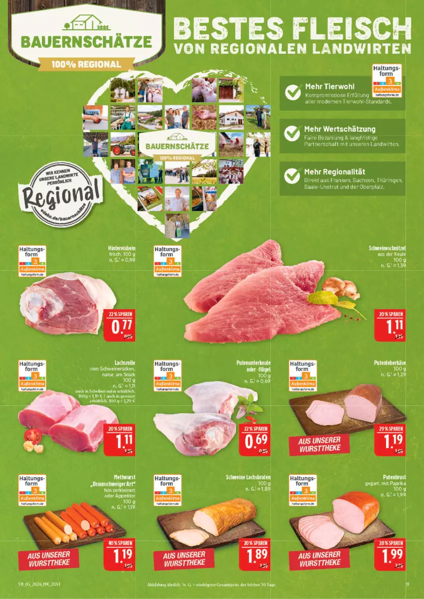 Aktueller Prospekt Marktkauf - Prospekt - von 25.01 bis 31.01.2026 - strona 11 - produkty: braten, braun, cin, eis, fleisch, lachs, Lachsbraten, mit paprika, natur, paprika, pute, putenbrust, reis, ring, schwein, schweine, schweinerücken, tee, Ti, wein, weine, ZTE