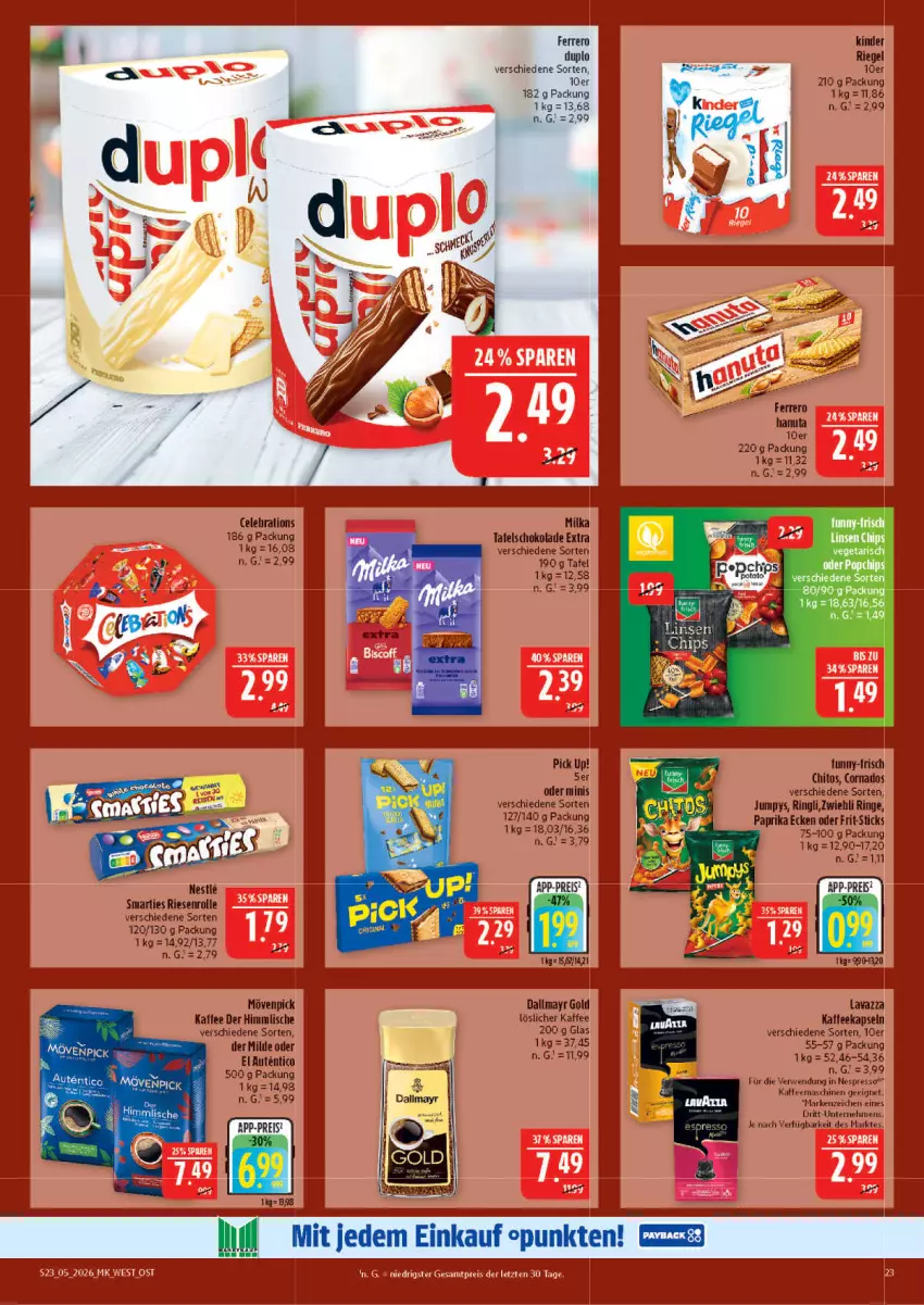Aktueller Prospekt Marktkauf - Prospekt - von 25.01 bis 31.01.2026 - strona 23 - produkty: chips, duplo, eis, ferrero, linsen, Ti, Tiere