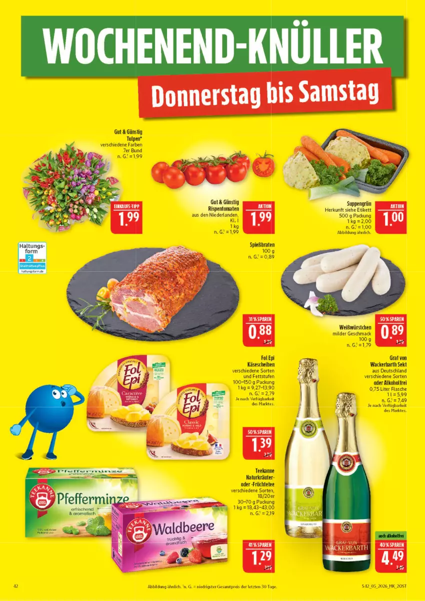 Aktueller Prospekt Marktkauf - Prospekt - von 25.01 bis 31.01.2026 - strona 42 - produkty: alkohol, eis, flasche, fol epi, früchte, Früchtetee, Käse, käsescheiben, natur, reis, sekt, tee, teekanne, Ti, ZTE