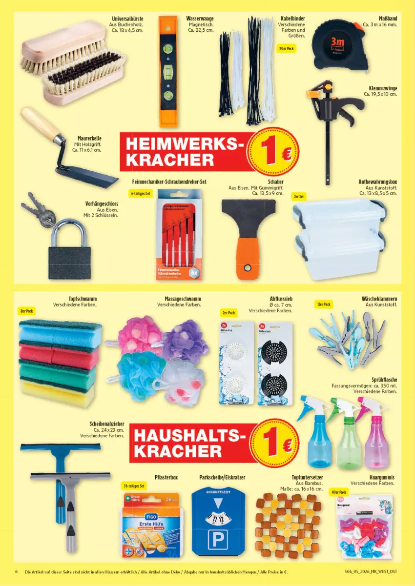 Aktueller Prospekt Marktkauf - Prospekt - von 25.01 bis 31.01.2026 - strona 6 - produkty: aufbewahrungsbox, bambus, buch, bürste, eis, elle, flasche, Holz, Klammern, lamm, Nike, reis, schrauben, Schraubendreher, sprühflasche, Ti, tisch, topf, Topfuntersetzer, Untersetzer, Waage, wasser