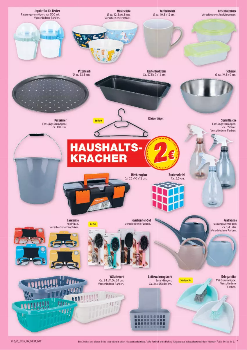 Aktueller Prospekt Marktkauf - Prospekt - von 25.01 bis 31.01.2026 - strona 7 - produkty: aust, Becher, bügel, bürste, bürsten, eimer, eis, flasche, garnitur, Gießkanne, kaffee, Kehrgarnitur, kleid, kleider, kleiderbügel, kracher, müsli, Müslischale, pizza, reis, Schal, Schale, schüssel, sprühflasche, Ti, uhr, werkzeug, Werkzeugbox