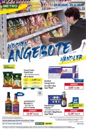 Gazetka promocyjna Metro - Wochen-Angebote Händler - Gazetka - ważna od 01.11 do 01.11.2025 - strona 1 - produkty: abholpreise, angebot, angebote, beutel, bügel, bügelflasche, burger, chips, chipsfrisch, coupon, drink, eis, energy drink, flasche, flensburger, Funny Frisch, getränk, getränke, ilag, jack daniel, Jack Daniel’s, lack, Metro, Palette, pils, pilsener, Rauch, red bull, reis, rwe, Ti, tiefpreis