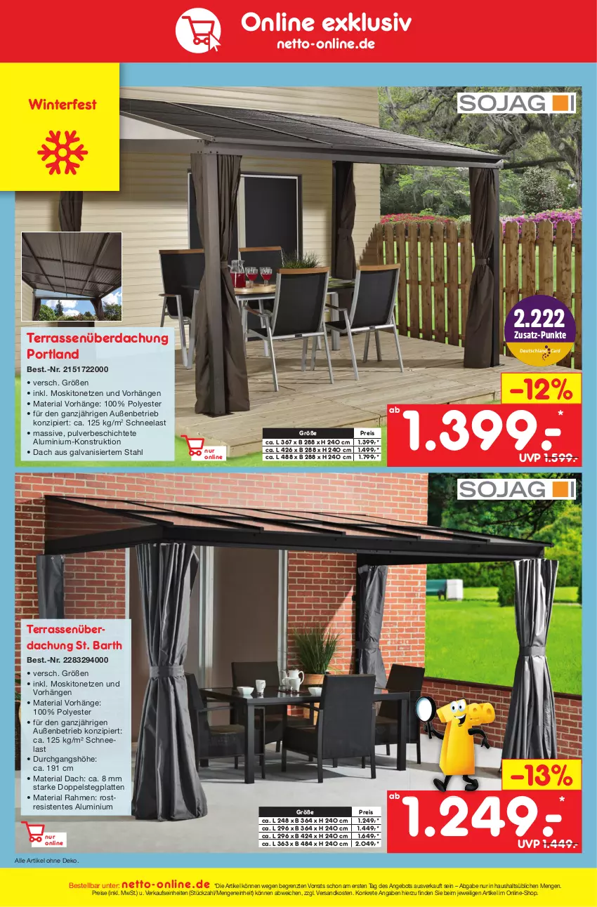 Aktueller Prospekt Netto Marken-Discount - Filial-Angebote - von 01.11 bis 05.11.2022 - strona 46 - produkty: angebot, eis, ente, latte, moskitonetz, ndk, reis, Ria, Terrassenüberdachung, Ti, ZTE