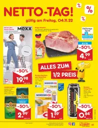 Gazetka promocyjna Netto Marken-Discount - Filial-Angebote - Gazetka - ważna od 05.11 do 05.11.2022 - strona 43 - produkty: angebot, backfisch, Bau, bestpreis, drink, eis, energy drink, filet, filets, fisch, jacobs, kaffee, matjes, Matjesfilet, matjesfilets, Nordsee, Pyjama, reis, Rockstar, schinken, schwein, Ti, wein, ZTE