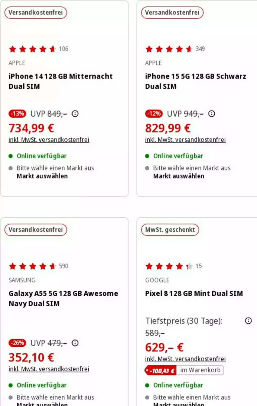 Aktueller Prospekt Media Markt - Prospekte - von 03.06 bis 12.06.2024 - strona 2 - produkty: Apple, apple iphone, Dual SIM, eis, iphone, korb, mint, ndk, reis, Samsung, sim, Ti, versandkostenfrei