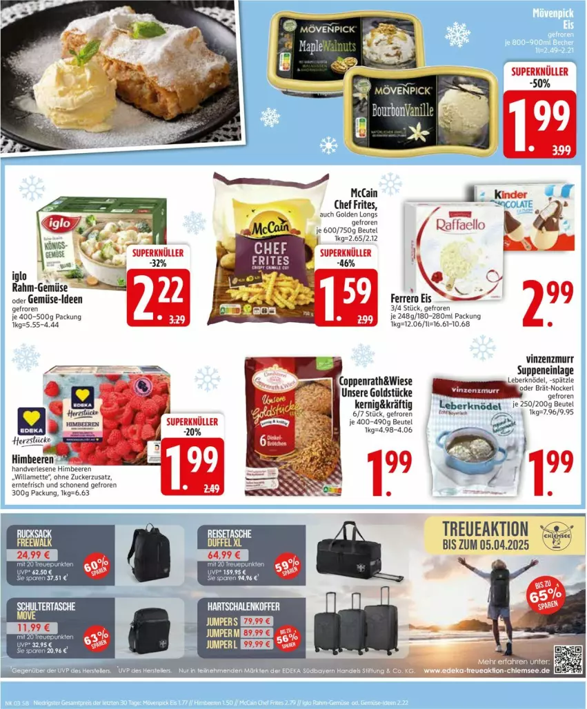 Aktueller Prospekt Edeka - Prospekte - von 13.01 bis 18.01.2025 - strona 10 - produkty: beere, beeren, beutel, coppenrath, eier, eis, ferrero, Golden Longs, Goldstücke, himbeer, himbeere, himbeeren, Knödel, Leberknödel, mccain, Mett, raffaello, suppe, suppen, Ti, zucker