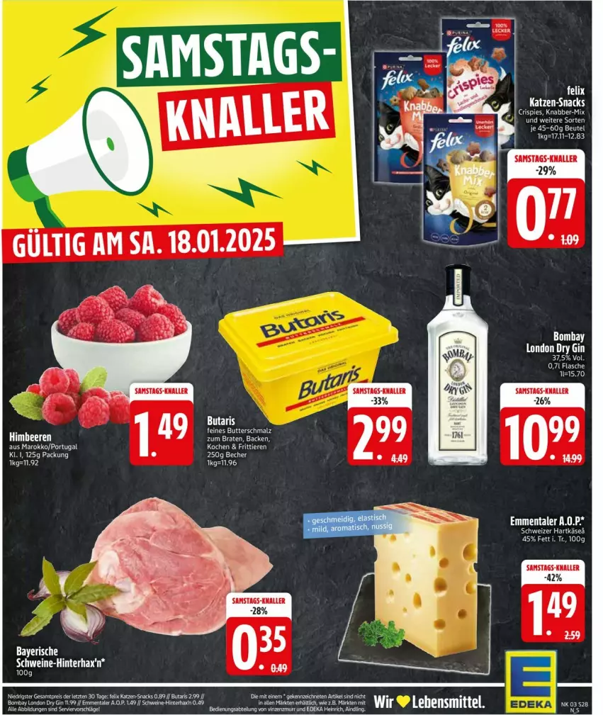 Aktueller Prospekt Edeka - Prospekte - von 13.01 bis 18.01.2025 - strona 30 - produkty: Becher, beere, beeren, bett, beutel, dry gin, emmentaler, flasche, gin, himbeer, himbeere, himbeeren, lebensmittel, london dry, london dry gin, schwein, schweine, snack, snacks, tee, Ti, Tiere, wein, weine