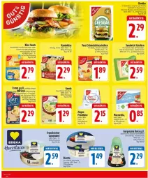 Gazetka promocyjna Edeka - Prospekte - Gazetka - ważna od 18.01 do 18.01.2025 - strona 22 - produkty: Becher, beutel, burger, butter, butterkäse, camembert, cheddar, eis, emmentaler, esrom, gin, gorgonzola, gouda, Kamin, Käse, käsescheiben, Maasdam, mac, milch, mit gouda, mozzarella, rel, ricotta, rind, sandwich, sandwich-scheiben, Schmelzkäse, schnittkäse, snack, Ti, toast, würfel