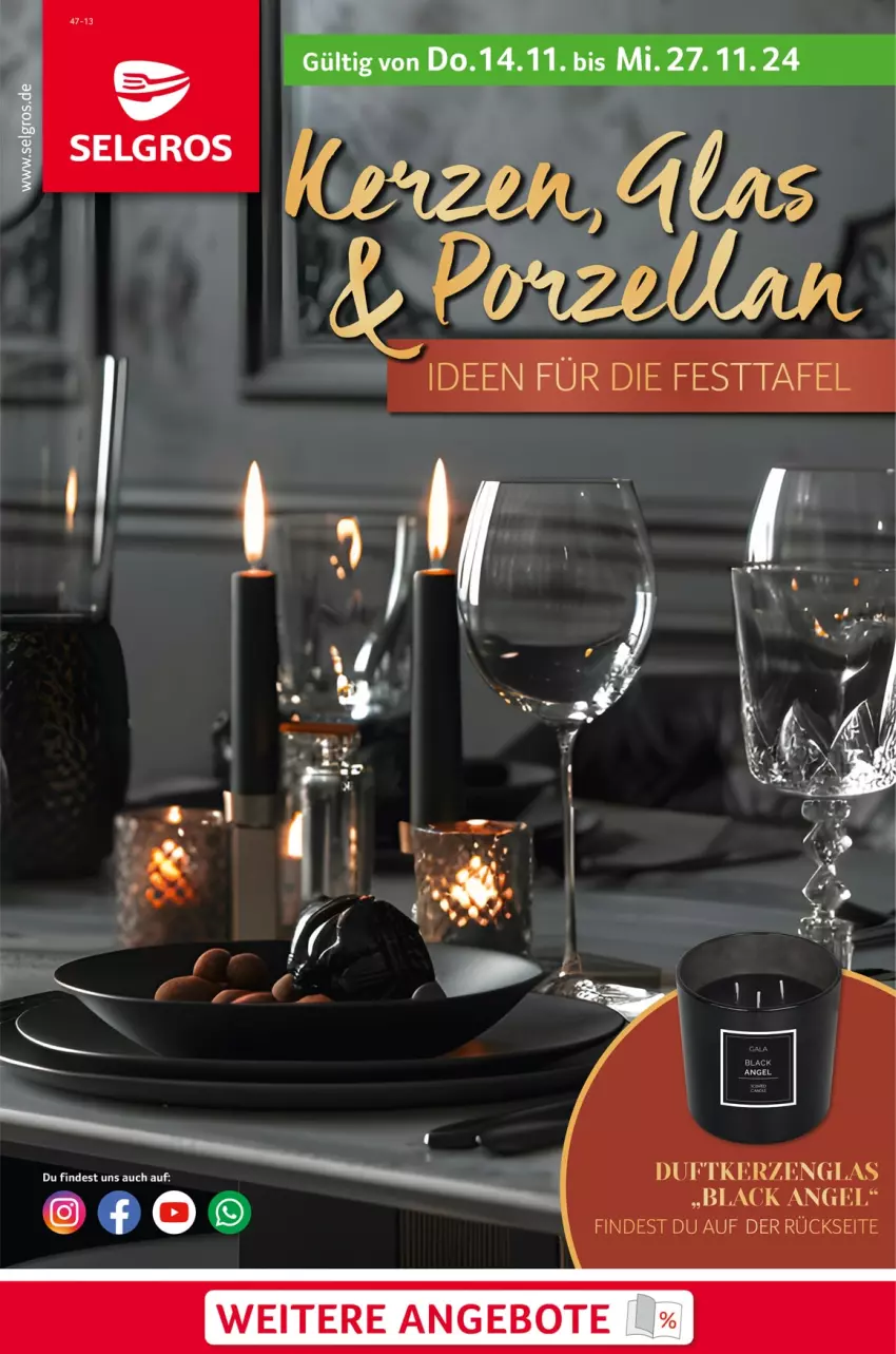 Aktueller Prospekt Selgros - Kerzen, Glas & Co. - von 14.11 bis 27.11.2024 - strona 1 - produkty: angebot, angebote, Duftkerze, kerze, lack, LG