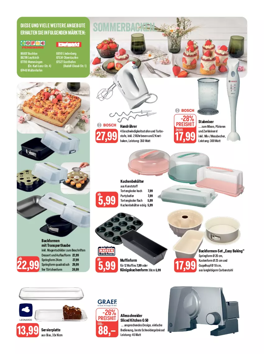 Aktueller Prospekt Feneberg - Prospekte - von 27.07 bis 29.07.2023 - strona 11 - produkty: angebot, angebote, Backform, Becher, Behälter, buch, chloe, dessert, Diesel, eis, emmi, kuchen, latte, leine, LG, Messbecher, Mixer, Muffin, Muffinform, muffins, Ofen, quad, reis, ring, Sport, Springform, stabmixer, Ti, tisch, Törtchen, torte