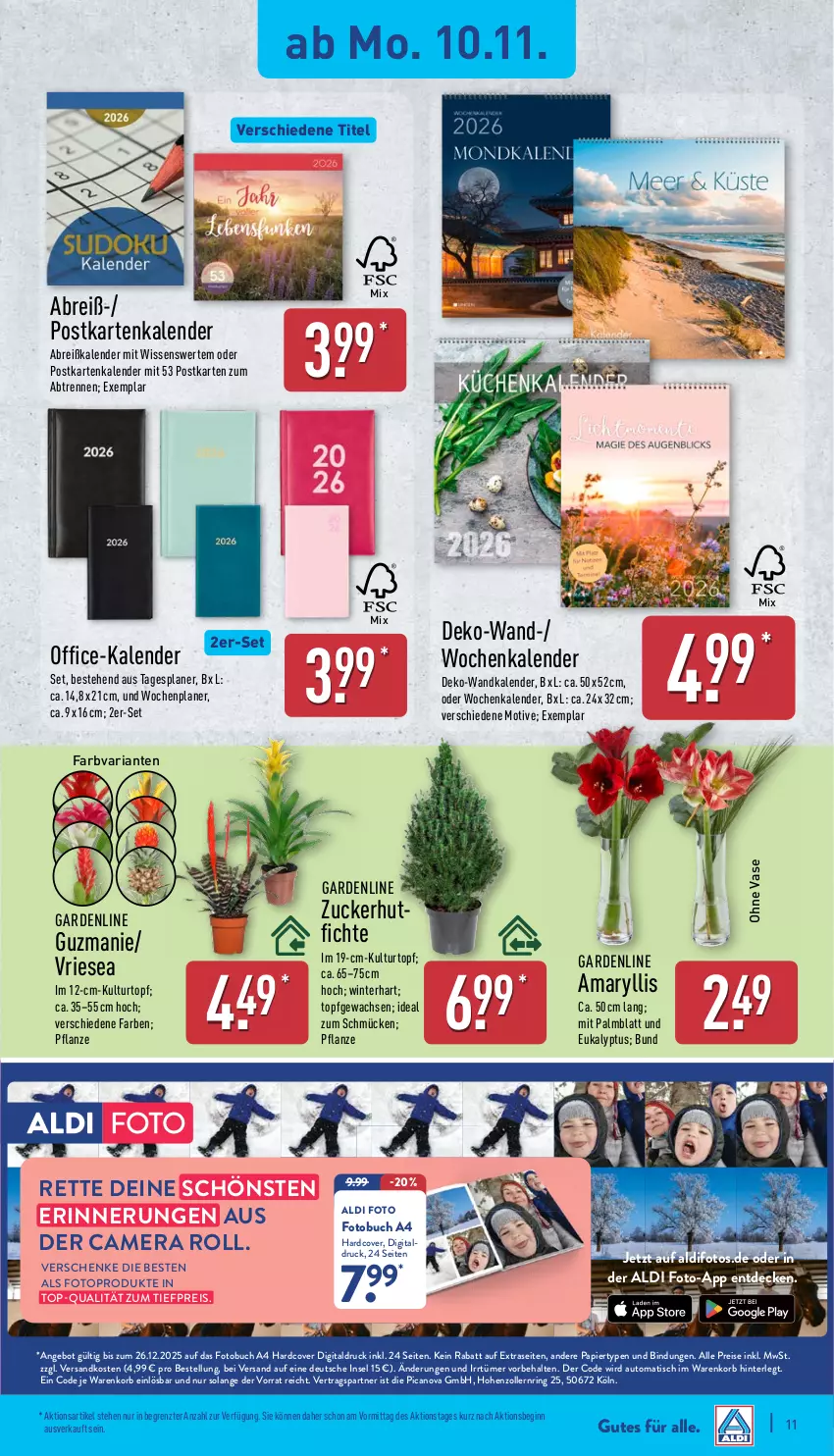 Aktueller Prospekt Aldi Nord - Von Montag - von 10.11 bis 15.11.2025 - strona 15 - produkty: aldi, angebot, auto, Blüte, Brei, buch, decke, eis, Fotobuch, gin, korb, kulturtopf, ndk, office, papier, pflanze, reis, Ria, rind, ring, Ti, tiefpreis, tisch, topf, Vase, Wandkalender, weihnachten, ZTE, zucker
