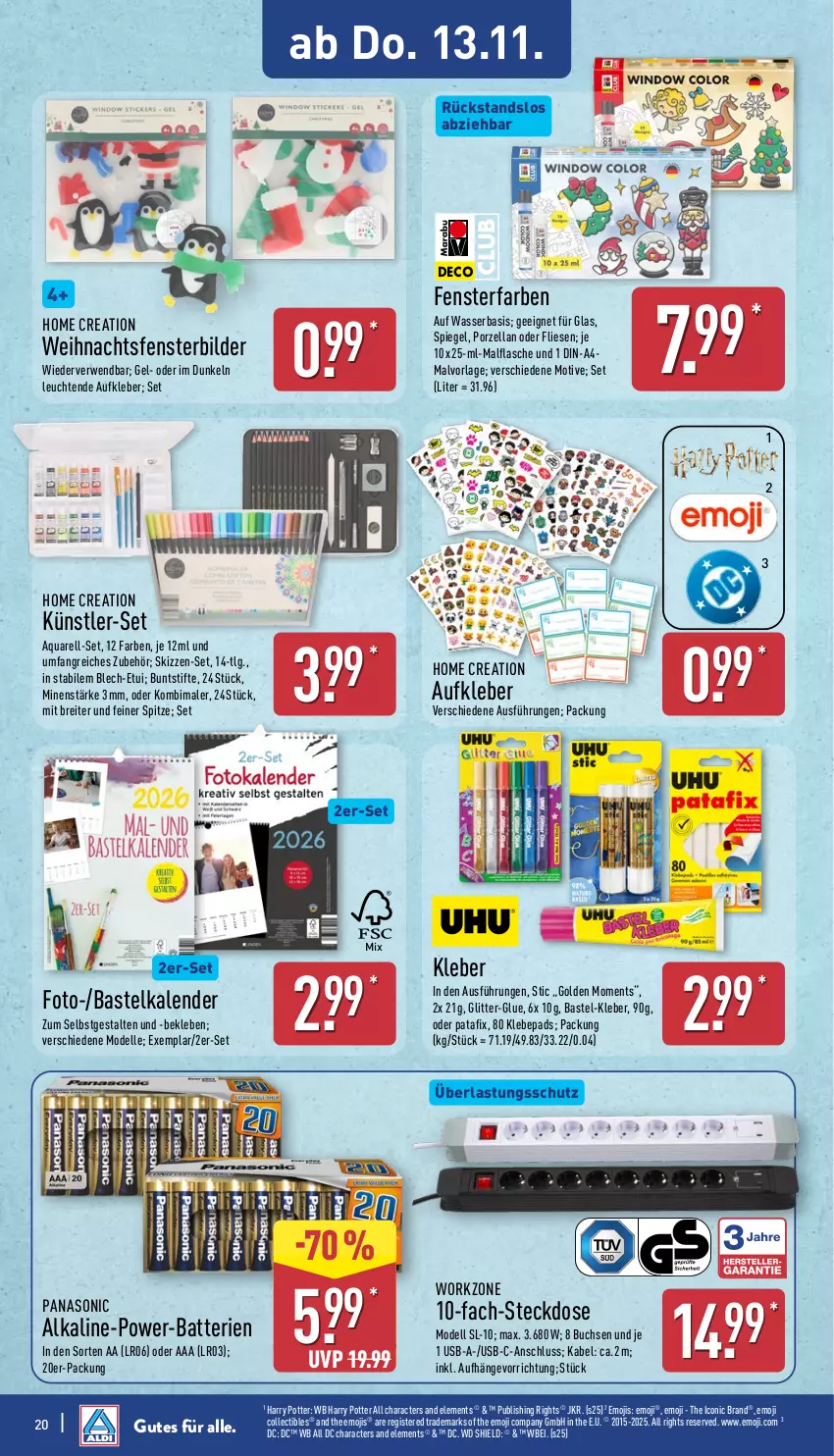 Aktueller Prospekt Aldi Nord - Von Montag - von 10.11 bis 15.11.2025 - strona 24 - produkty: aqua, Aufkleber, batterie, batterien, Brei, buch, buntstifte, dell, elle, fenster, flasche, kleber, Leuchte, leuchten, LG, Mode, panasonic, rel, rwe, spiegel, steckdose, stifte, Ti, usb, wasser