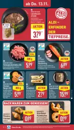 Gazetka promocyjna Aldi Nord - Von Montag - Gazetka - ważna od 15.11 do 15.11.2025 - strona 28 - produkty: aldi, auer, backwaren, bio, braten, brot, brustfilet, burger, creme, Croissant, Donut, eis, Elan, filet, flammkuchen, fleisch, frischkäse, geback, geschnetzeltes, gewürz, grill, Hähnchenfleisch, Käse, kasseler, kräuter, küche, Küchen, kuchen, lamm, lammkeule, marinade, mit pistazien, mit röstzwiebeln, Ofen, pistazien, pizza, Pizzateig, pute, Putengeschnetzeltes, Räucherling, reis, rind, röstzwiebeln, schwein, schweine, schweinefilet, Speck, Ti, tiefpreis, tortilla, tortillas, wein, weine, würfel, Zelt, zwiebel, zwiebeln