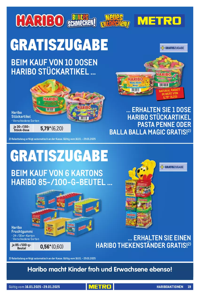 Aktueller Prospekt Metro - Händler Journal - von 16.01 bis 29.01.2025 - strona 19 - produkty: auto, ball, beutel, frucht, fruchtgummi, haribo, Kinder, LG, mac, natur, natura, pasta, penne, Ti, tisch