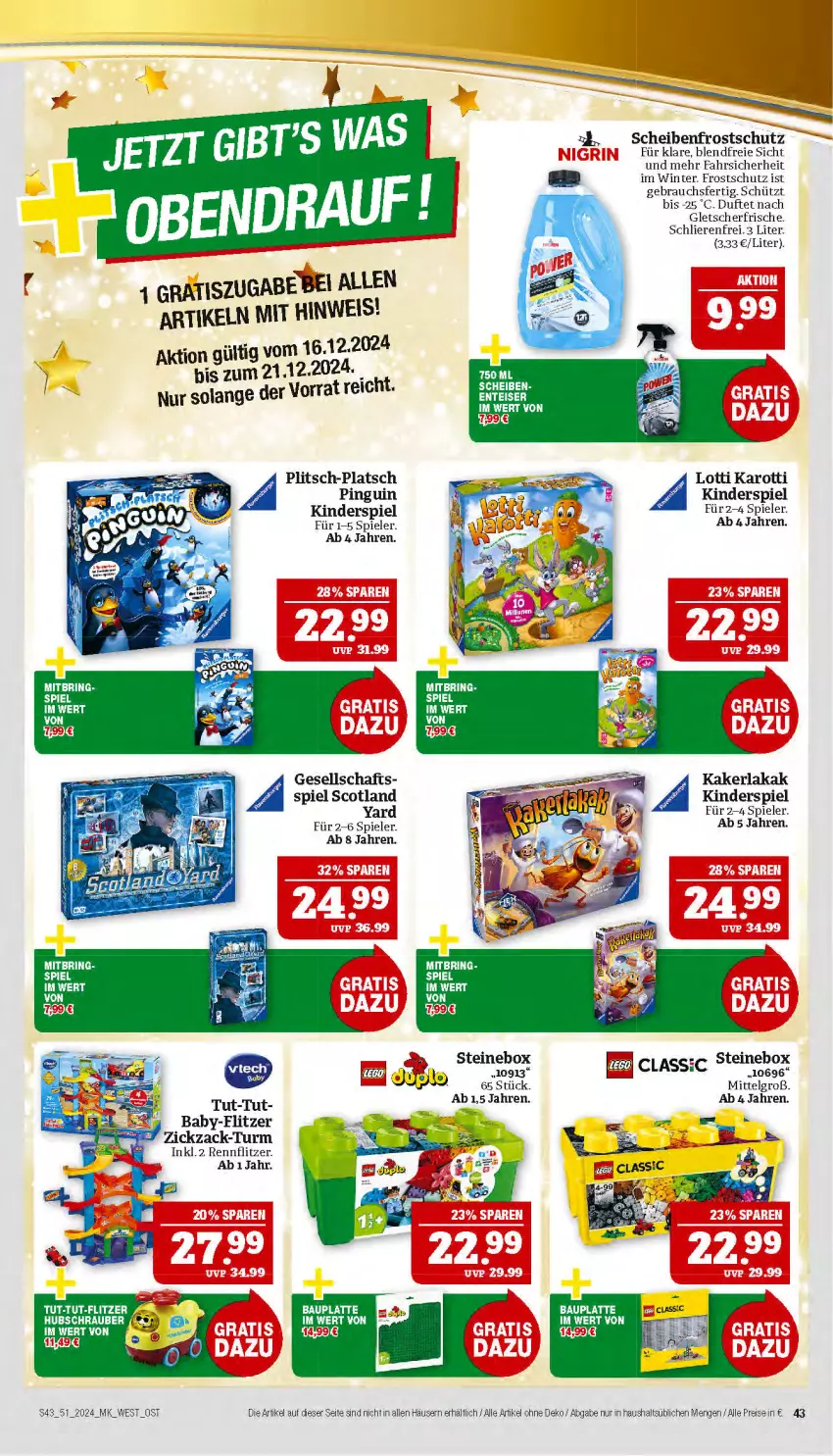 Aktueller Prospekt Marktkauf - Prospekt - von 15.12 bis 21.12.2024 - strona 43 - produkty: ball, Bau, eis, ente, Kinder, Kinderspiel, latte, LG, pingui, Rauch, reis, ring, Scheibenfrostschutz, Spiele, Ti