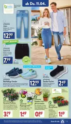 Gazetka promocyjna Aldi Nord - Von Montag - Gazetka - ważna od 13.04 do 13.04.2024 - strona 23 - produkty: aldi, auer, aust, Bau, baumwolle, beetpflanzen, Begonie, bett, bio, Blüte, Brei, bügel, decksohle, eis, flasche, geranie, geranien, gin, hortensie, Hylo, jeans, kleid, kulturtopf, leggings, pet-flasche, pet-flaschen, petunie, petunien, pflanze, pflanzen, Ria, rwe, sneaker, socken, stauden, Ti, topf, up2fashion, wasser, wolle