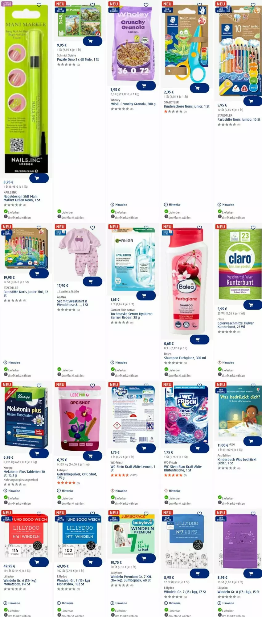 Aktueller Prospekt Dm Drogerie - Prospekte - von 16.06 bis 25.06.2025 - strona 1 - produkty: Babylove, Blüte, buch, buntstifte, colorwaschmittel, eis, farbstifte, garnier, getränk, getränke, getränkepulver, hose, hyaluron, jumbo, Kinder, Kinderbuch, kneipp, kraft, mars, Maske, müsli, Puzzle, Ria, rum, Schere, Serum, shampoo, shirt, Spiele, staedtler, stifte, Sweatshirt, tablet, tablett, Tablette, tee, Ti, tuc, tuchmaske, waschmittel, windeln