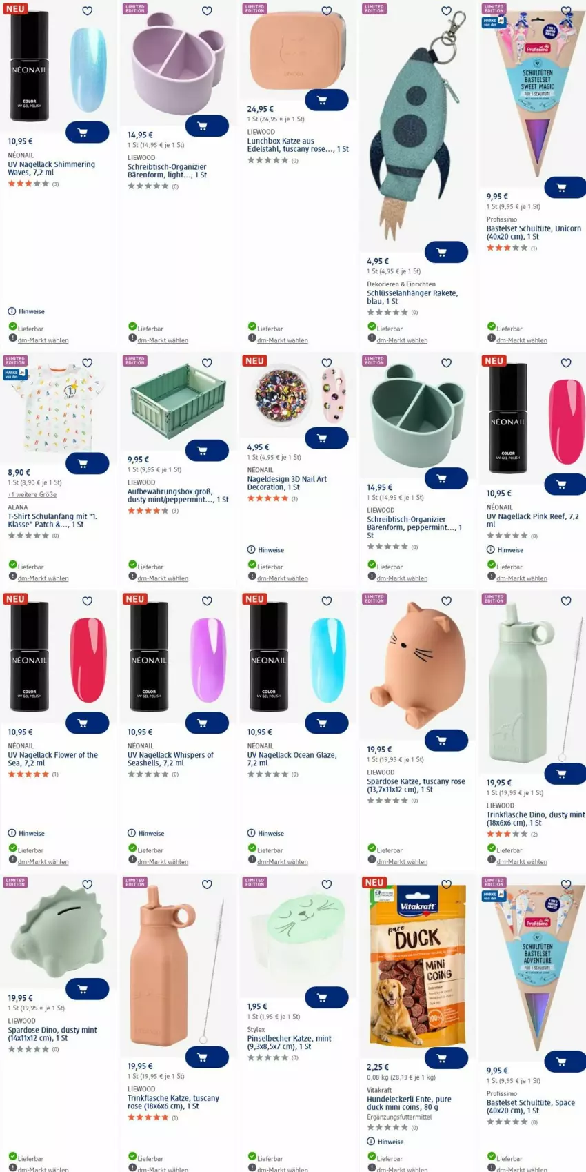 Aktueller Prospekt Dm Drogerie - Prospekte - von 16.06 bis 25.06.2025 - strona 11 - produkty: Anhänger, aufbewahrungsbox, Becher, decor, Duck, edelstahl, eis, Elan, ente, flasche, kraft, lack, lunchbox, mint, Nagellack, Pinsel, Profissimo, ring, schreibtisch, shirt, sim, Spardose, stylex, T-Shirt, Ti, tisch, trinkflasche, Tüte, vita, vitakraft